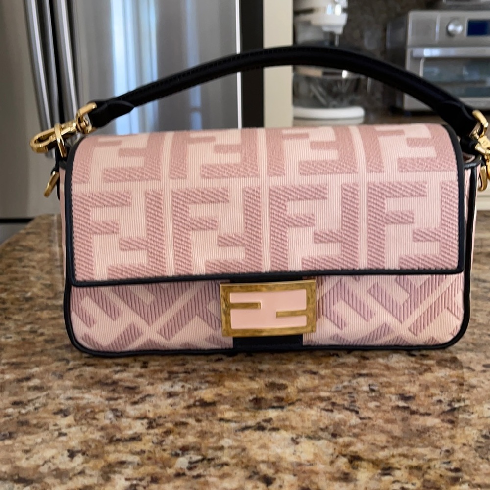 FENDI Pink FF canvas bag